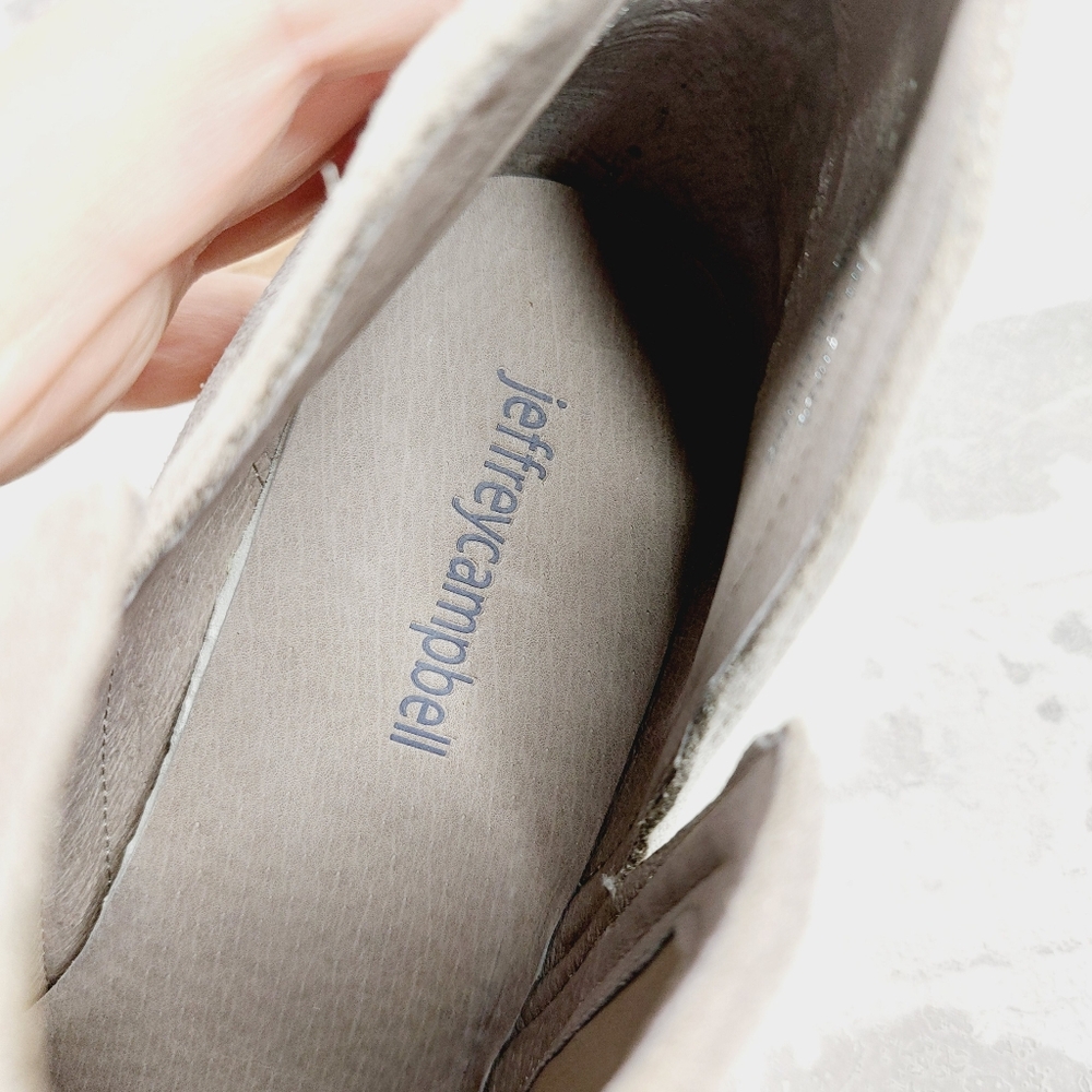 New Jeffery Campbell Rosalee Suede Square Toe Grey Ankle Boots W269 - Picture 12 of 13